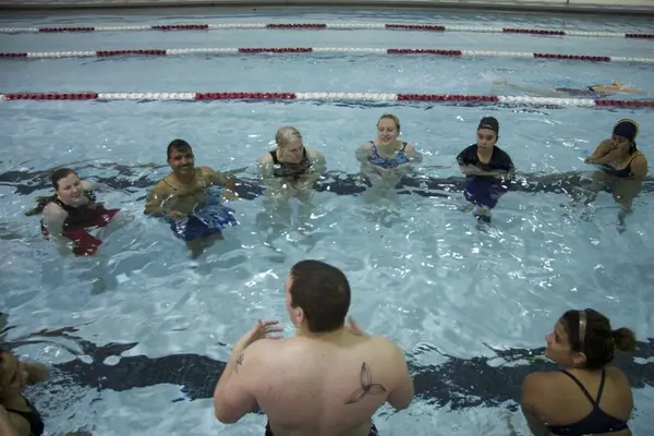 Adult swim class in progress