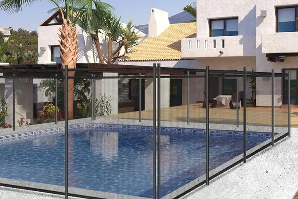 Pool with safety fence